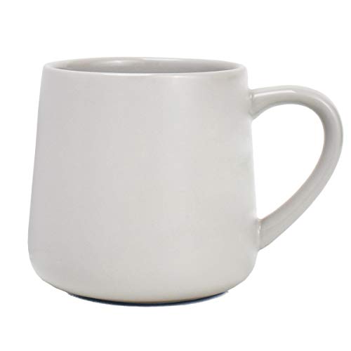 Bosmarlin Large Glossy Ceramic Coffee Mug, Grey Tea Cup for Office and Home, 18 oz, Suitable for Dishwasher and Microwave, 1 Pack (Grey) - color: Gray
