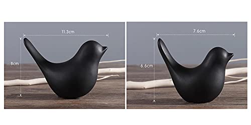 Small Animal Birds Statues Home Decor Modern Style Black Decorative Ornaments for Living Room, Bedroom,Cabinets, Office Desktop (2 Pack) - color: Black