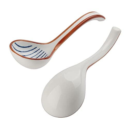 Asian Soup Spoons Set Ceramic Ramen Spoon Korean Spoons Japanese Soup Spoon - style: Style 1