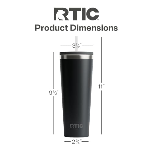 RTIC 28oz Everyday Tumbler, Insulated, Ceramic Lined, Black - color: Black, size: 28 Ounces