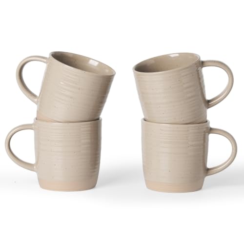 famiware Coffee Mugs Set of 4, 13 oz Mug Set, Ceramic Cup Set with Handle - color: Constellation-Cinnamon Brown, size: 4 Count (Pack of 1)