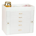 BOOVO Large Jewelry Boxes For Women (Pearl White, 6 Layer) - color: Pearl White, size: 6 Layer