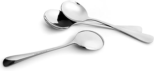 12 Piece Soup Spoons, High Grade Stainless Steel Soup Spoons, Dishwasher Safe Spoons Silverware - size: 12