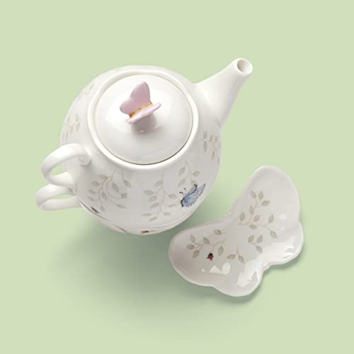 Lenox 6083927 Butterfly Meadow Teapot with Lid, White - style: Teapot with Lid, White