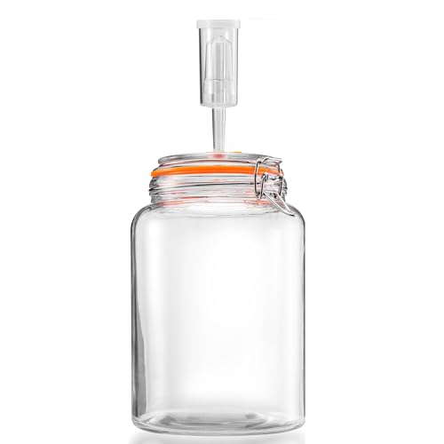 1 Gallon Glass Fermenting Jar with Airlock, Single Pack - size: 1 Gallon