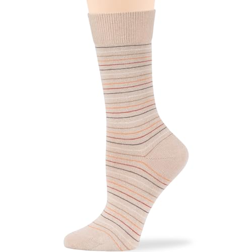 7BIGSTARS Women Cotton Crew Socks, Patterned 4 Pack, M 5-9 - L 8-12 - color: 01e - Light Beige Assortment (A29), size: 8-12
