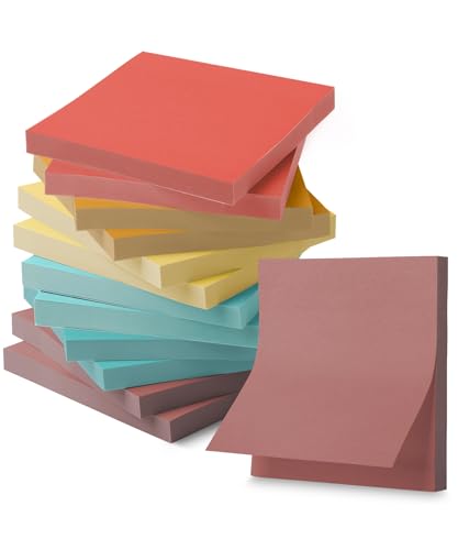 Mr. Pen- Sticky Notes, 3"x3", 12 Pads, 600 Sheets, Vintage and Retro Colors - color: Vintage and Retro