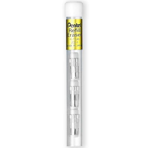 Pentel P205-97C Mechanical Automatic Pencil - Fluorescent Range - Single + 12 Hi-Polymer HB 0.5mm Refill Leads + Z2-1N Eraser Refills Tube of 4 (Fluorescent Yellow) - color: Fluorescent Yellow