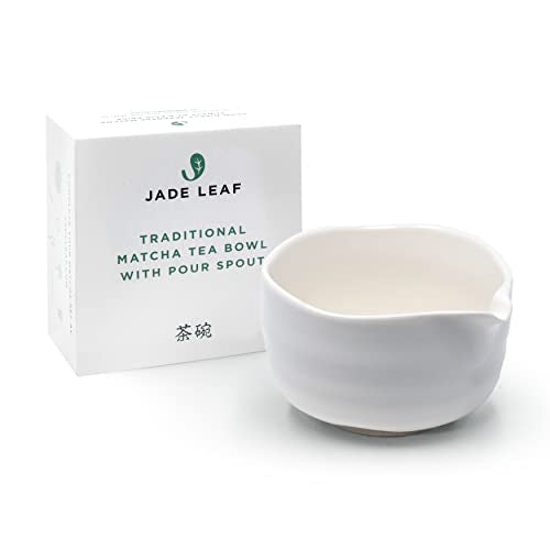Jade Leaf Matcha Bowl, Hand Made Porcelain with White Matte Glaze