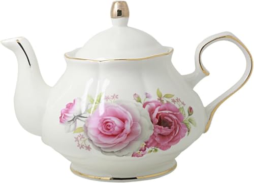 Teapot Handmade Ceramic Flowers (Rose) - color: Rose