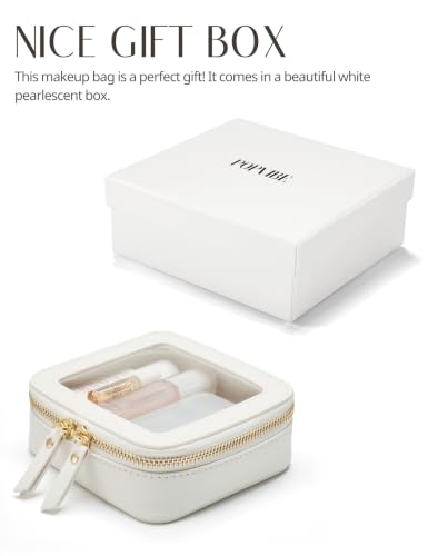 Popvibe Small Clear Makeup Bag for Purse, Travel Cosmetic Case, White, Mini - color: White, style: Mini Chic