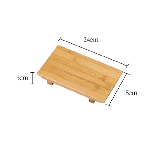 Bamboo Sushi Plate Japanese Style Sushi Serving Tray, Wooden Sushi Board & Sashimi Platter – Natural Eco-Friendly Bamboo Tableware for Sushi Rolls, Nigiri & Appetizers (9.45" × 5.91", Count, 2) - size: 9.45" × 5.91"