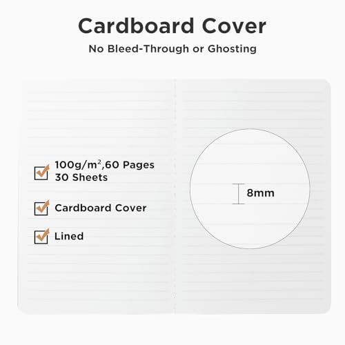 HOMEMARS Lined Notebook,18 Pack,A6,100GSM,Small notebook,3.9" x 5.5", Black, Journaling Notebooks for Travel Journal, Work & School,Thick Paper,Lined Journal Diary Memo NotePad,100 g/m² - size: Lined