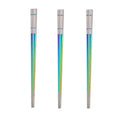 Reusable Stainless Steel Chopsticks,Dishwasher Safe , Easy to Use(3 PCS,Dazzling colors) - color: Dazzling colors