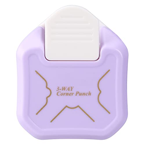 3 Way Beauty Shape Corner Punch, 3 in 1 Corner Paper Punch for Paper Crafts, Laminate, Cardstock, Business Card, DIY Projects, Photo, Card Making and Scrapbooking - color: Purple