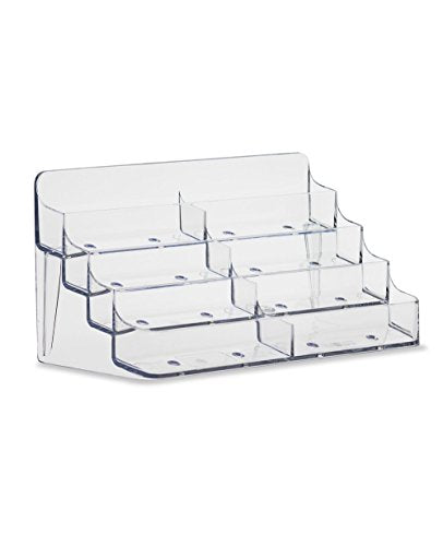 SOURCE ONE 8 Pocket Desktop Clear Acrylic Business Card Holder - size: 1 Pack