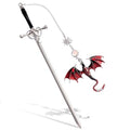 Fourth Wing Dragon Sword Cute Bookmark Book Mark for Reading Women Gifts - color: Silver Red