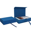 Vienrose Small Photo Storage Box, 4"x6", Linen Postcard Keeper, Dark Blue - color: Navy Blue, size: 4"x6"