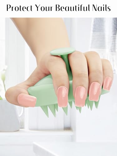 HEETA Scalp Massager Hair Growth Scrubber for Dandruff Removal Hair Care - color: Lime Green