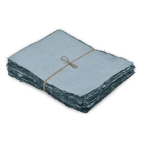 LEATHER VILLAGE Grey Deckled Edge Watercolor Paper 25 Sheets 6x8 Inches - color: Grey Toned, size: 8 x 6 Inch