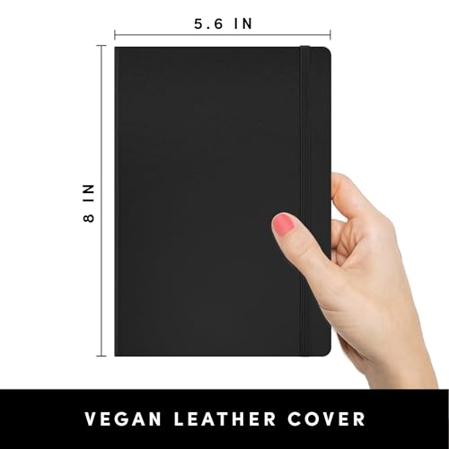 PAPERAGE Lined Journal Notebook, 10 Pack, (Black), 160 Pages, Medium 5.6 in x 8 in - 100 GSM Thick Paper – Hardcover Journaling Notebook for Work, School & Note Taking - color: Black, style: G. Lined-10 Pack