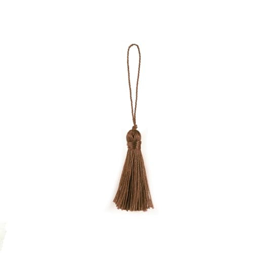 48Pcs Mini Bookmark Tassels Handmade Keychain Silky Tassel - color: 37# Coffee