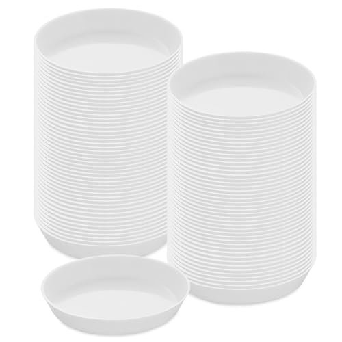Sorting Trays,100 Pieces Plastic White Magical Sequin Rhinestones Tray Sorting Storage Plates Art Tray for Craft and DIY Needs (Circle) - size: Circle