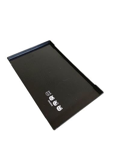 JapanBargain, Serving Trays Japanese Plastic Lacqured Tea Trays Sake Tray Sushi Plates Snack Plates, Made in Japan, Set of 2 - color: Black+kitty X2