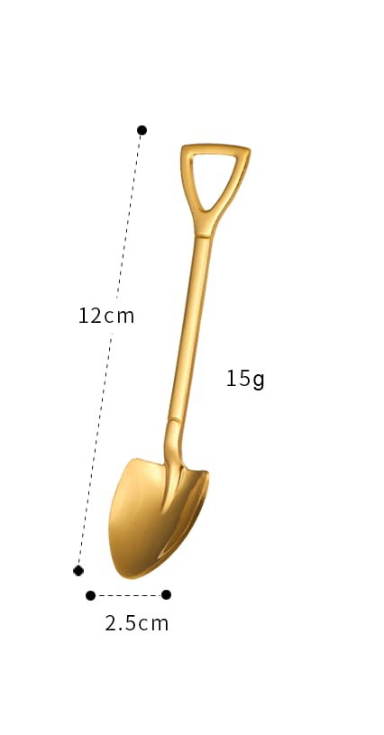 10 Pack Shovel Shape Demitasse Espresso Mini Coffee Spoons, 4.7 Inches Stainless Steel, Gold - size: Gold 10 Pieces