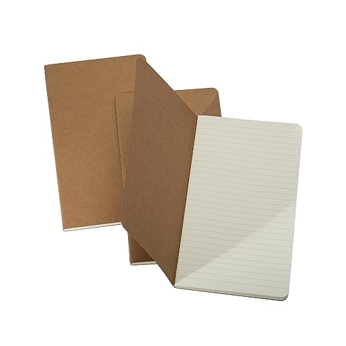 Travel Journal Set - 3 Notebooks for Unforgettable Moments - Soft Cover, Compact Size - 4.3” x 8.2” - 100gsm, 60 Ruled Pages/30 Sheets per Journal - Perfect for Travelers - size: H5, style: Ruled