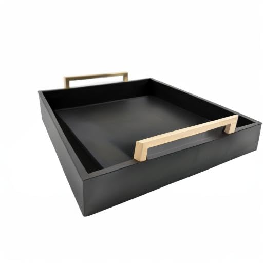 Decorative Coffee Table Tray - Ottoman Tray - color: Pitch Black