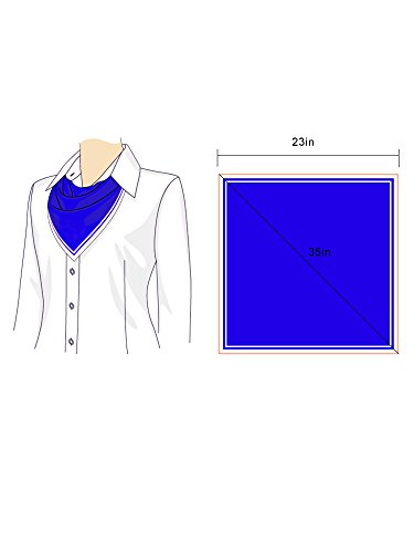 SATINIOR Square Neck Scarf Women - color: Royal Blue, size: 23.6 x 23.6 inches