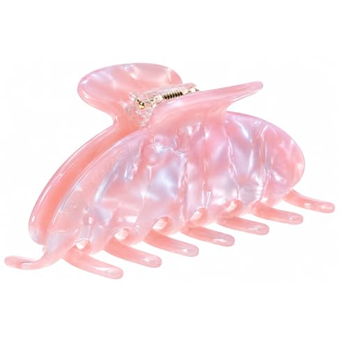 Luxury Sage Blush Hair Claw Clip, Premium Acetate, Strong Hold 4" - color: Blush Pink