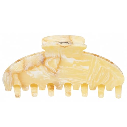 Luxury Light Hair Claw Clip Premium Acetate Strong Hold 4 Inch (Yellow) - color: yellow