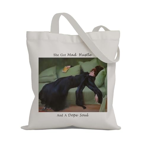 Art Canvas Tote Bag,Art Lovers Gifts,Aesthetic Tote Bag for Women. - color: White - Ramon Casas
