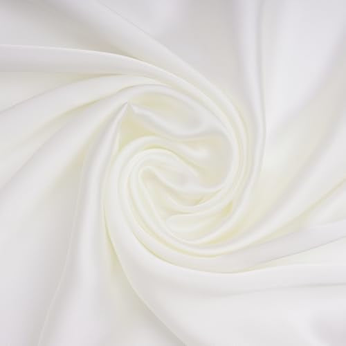 Pistha Satin Scarf Neck Scarf Square Bandanas Hair Handkerchief 27.5 inch - color: Off-white