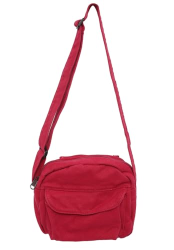 Small Crossbody Bag Cute Purse Mini Canvas Crossbody Purse Phone bag - color: Red