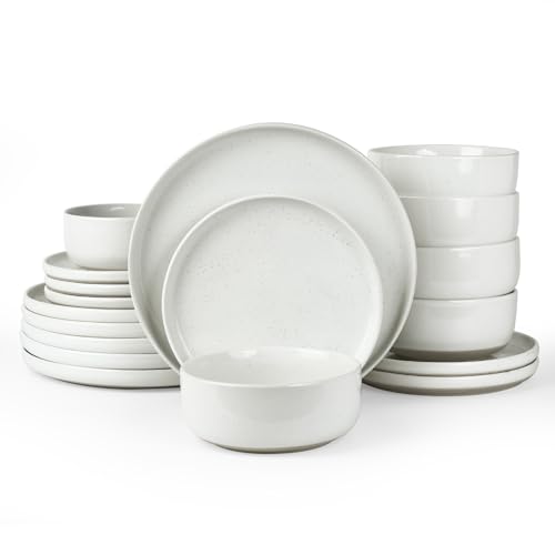 Famiware Milkyway 18-Piece Stoneware Dinnerware Set, White - color: White, size: Service for 6 (Standard Dinner Set)