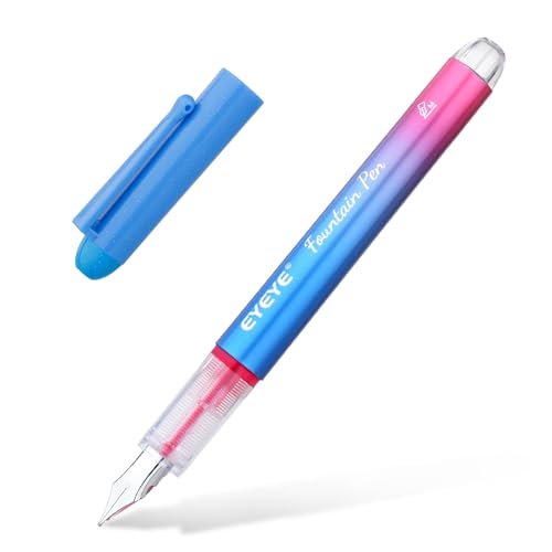 EYEYE Disposable Fountain Pens for Writing, Medium Point, Pack of 8 Blue - color: Blue