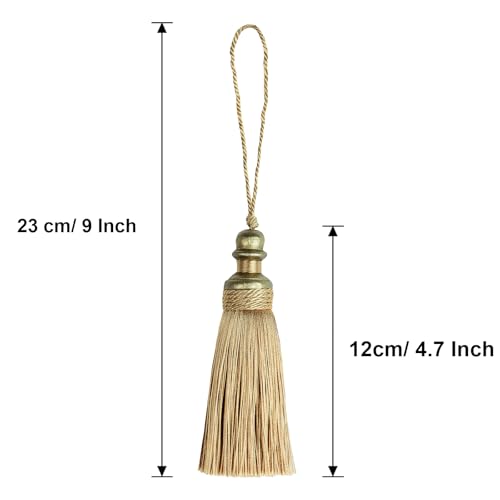4 Pack Tassel Key Tassel with Loops for Home Decoration - color: Gold, size: 4 Pack