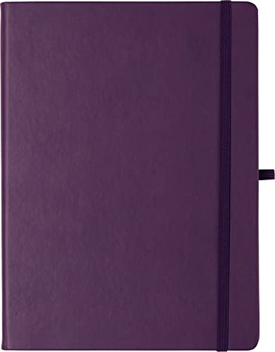 Eccolo Cool Jazz Hardbound Writing Journal, 192-Page Lined Paper, Lay-Flat - color: Eggplant, size: Large - (7.25-x-9.6 Inches)
