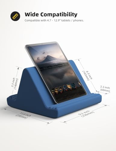 Lamicall Tablet Pillow Stand iPad Bed Soft Holder for Lap 6 Viewing Angles - color: Royal Blue