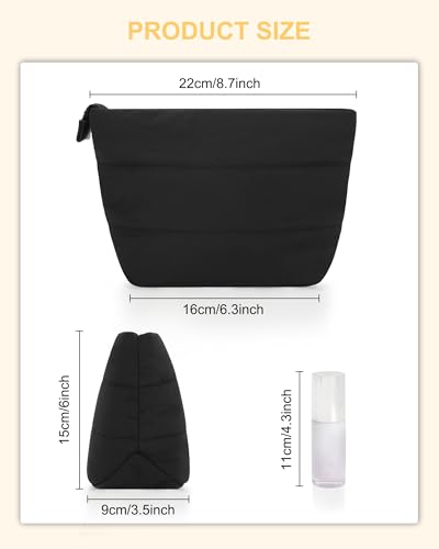 Relavel Mini Makeup Bag, Cute Toiletry Bag Organizer, Black - color: 01-Black, size: Mini