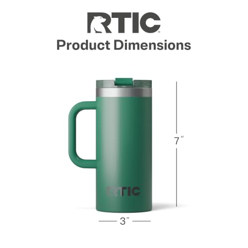RTIC 16oz Road Trip Travel Mug with Lid and Handle, Ceramic Lined, Pine Tree - color: Pine Tree, size: 16 Ounces
