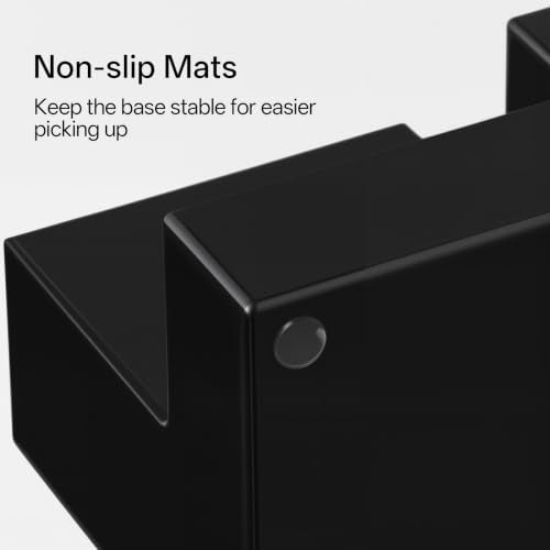 HBlife Acrylic Pen Holder for Desk, 3-Compartment Small Desk Organizer, Black Office Supplies Desk Accessories with Sticky Notes Holder Stores Post It Notes 3X3 for Office, Home and School - color: Black, size: 6.35”x 3.35” x 3.6”