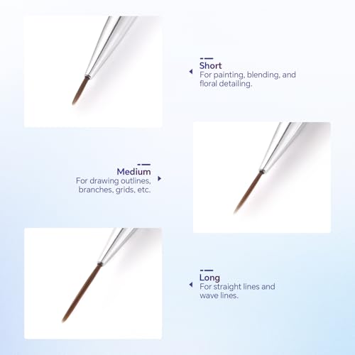 9PCS Liner Brushes for Nails Professional Long Liner Nail Art Brush - color: Set