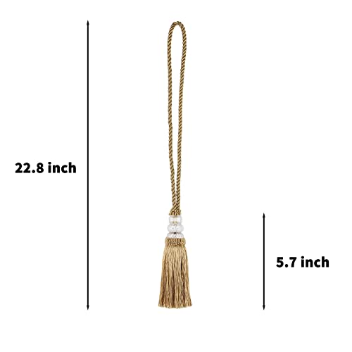 2 Pack Curtain Tiebacks with Tassel, Gold - color: Gold, size: 2