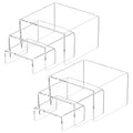 NIUBEE Acrylic Risers Display Stand 2 Set, Clear Display Risers Shelf,3x3x4 - size: (3,3,4)" x2Set