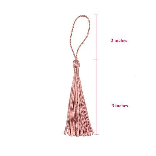 100Pcs 5 Inch Silky Bookmark Tassels for Jewelry, Souvenir(Mixed Red) - color: Mixed Red