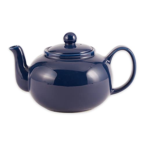 RSVP Large Stoneware 6-Cup Teapot, Blue - color: Blue, size: 42 oz